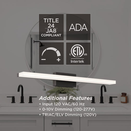 AFX Lighting Ramona LED 1 Light 36" Wall Sconce, Sn/Wh