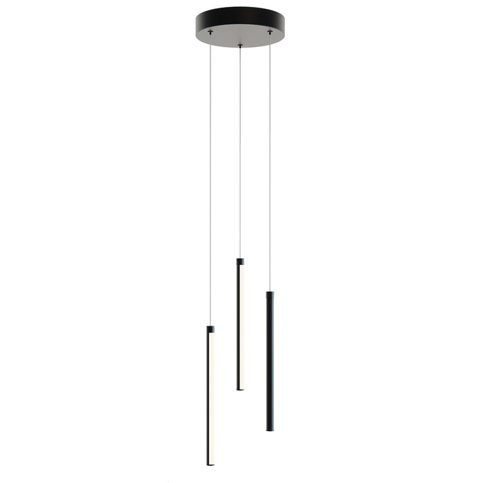AFX Lting Rosemont 12'' 3-Lt LED Pendant, Black/White - RMTP04L30D1BK