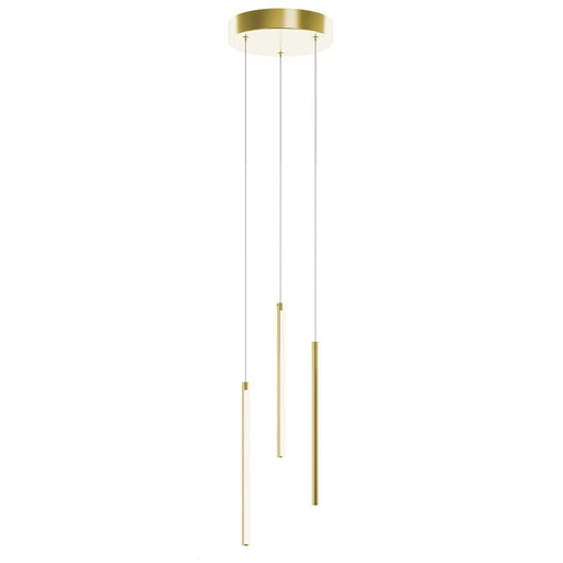 AFX Lting Rosemont 12'' 3-Lt LED Pendant, Brass/White - RMTP04L30D1SB