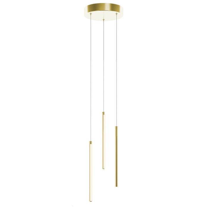 AFX Lting Rosemont 12'' 3-Lt LED Pendant, Brass/White - RMTP04L30D1SB