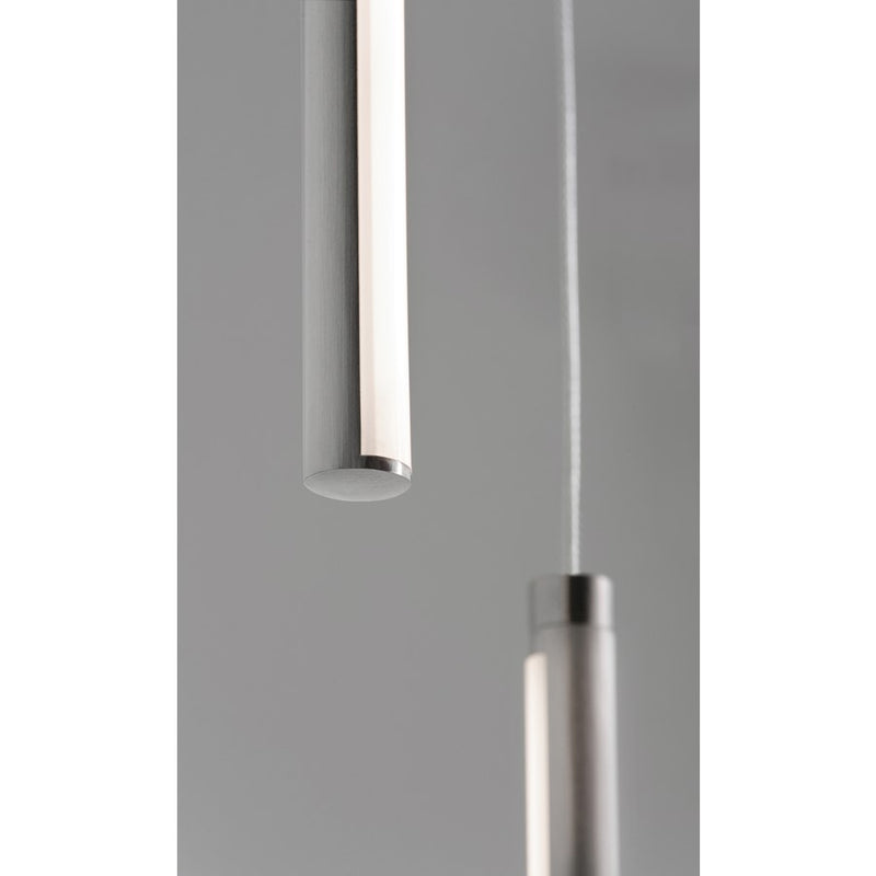 AFX Lting Rosemont 12'' 3-Lt LED Pendant, Nickel/White