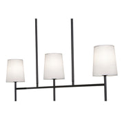 AFX Lighting Rose 36'' 3-Lt Pendant, Candelabra Base/Black/White - ROSP3605CBBK