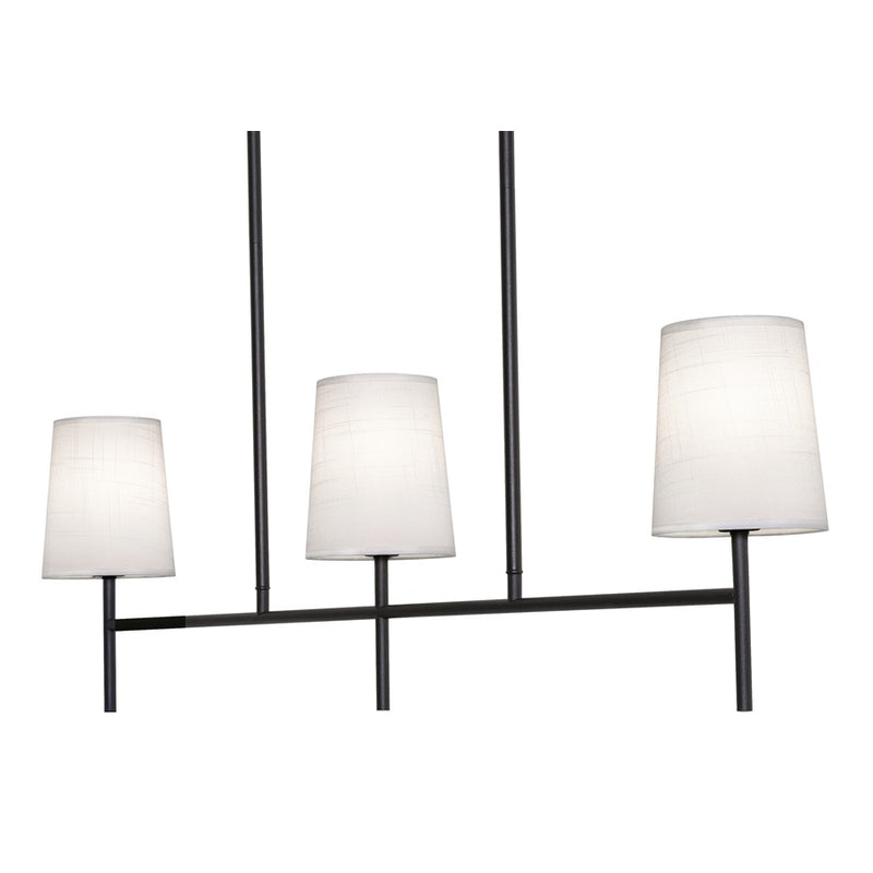 AFX Lighting Rose 36'' 3-Lt Pendant, Candelabra Base/Black/White - ROSP3605CBBK