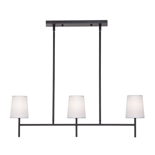 AFX Lighting Rose 36'' 3-Lt Pendant, Candelabra Base/Black/White