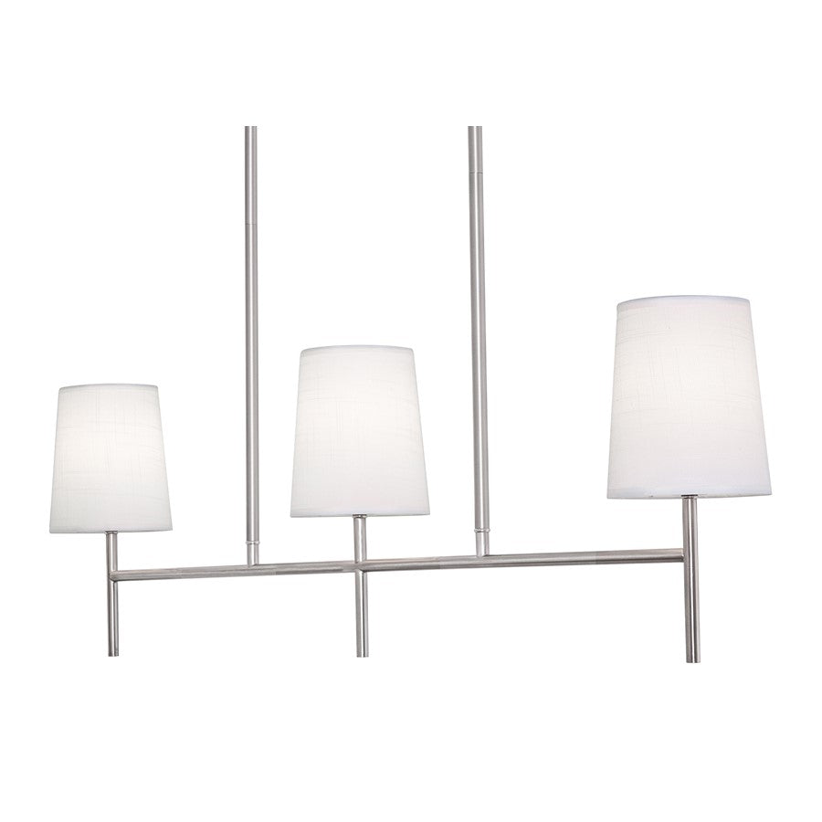 AFX Lighting Rose 36'' 3-Lt Pendant, Candelabra Base/Nickel/White - ROSP3605CBSN