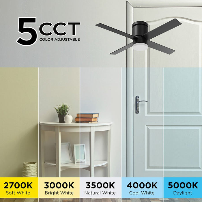 AFX Lighting Ross 1Lt 52" 4 Blade LED Fan, BK/FR/Remote