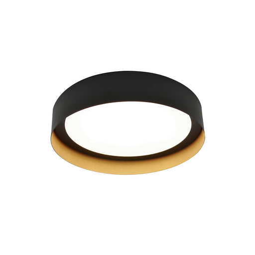 AFX Lighting Reveal 1Lt 12" Flush Mount, Black, Gold, White