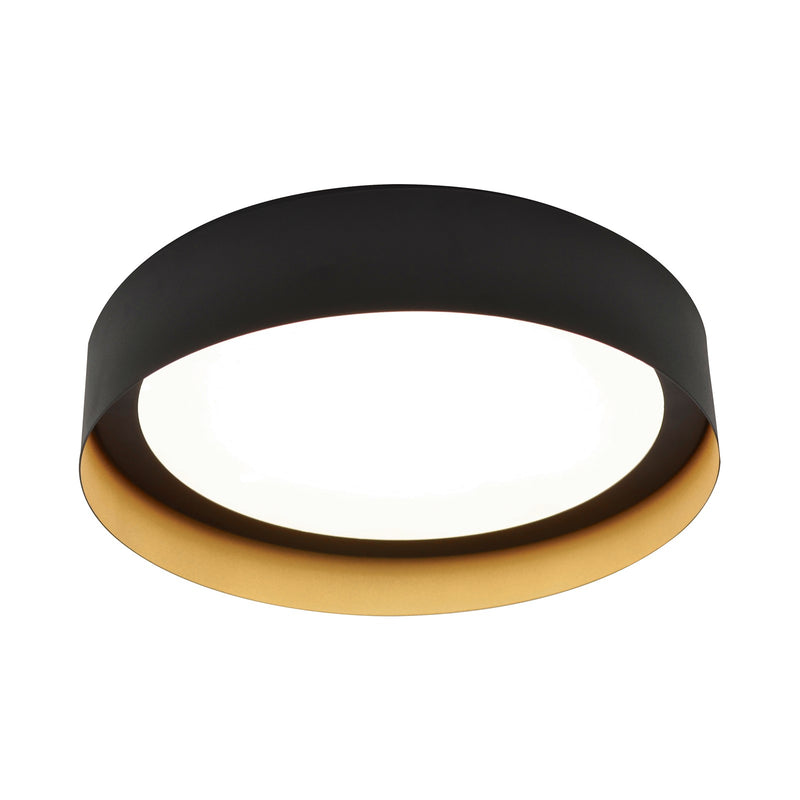 AFX Lighting Reveal 1Lt 16" Flush Mount, Black, Gold, White