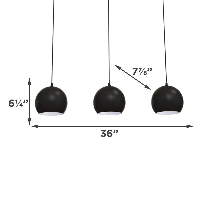 AFX Lighting Roxy 36in 3-Light Linear Pendant | Modern White and White Steel | Kitchen Island & Dining Room | 7.88 x 36 x 6.25 in | Model RXYP08WHLNR3
