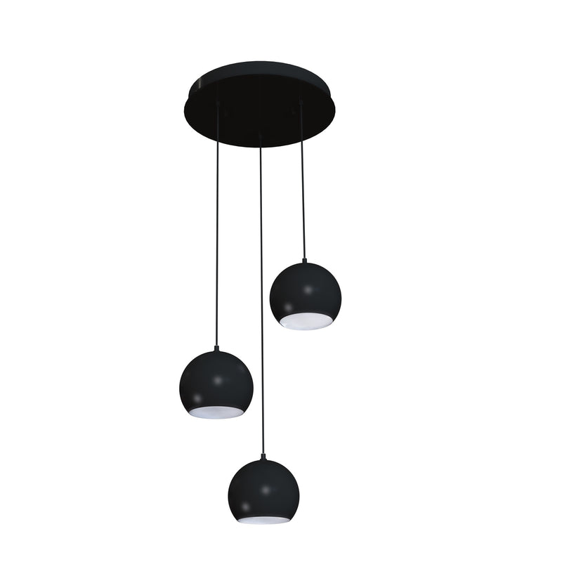 AFX Lighting Roxy 18in 3-Light Globe Pendant | Modern White Steel | Kitchen Island & Dining Room | 18 x 18 x 6 in | Model RXYP08WHRND3