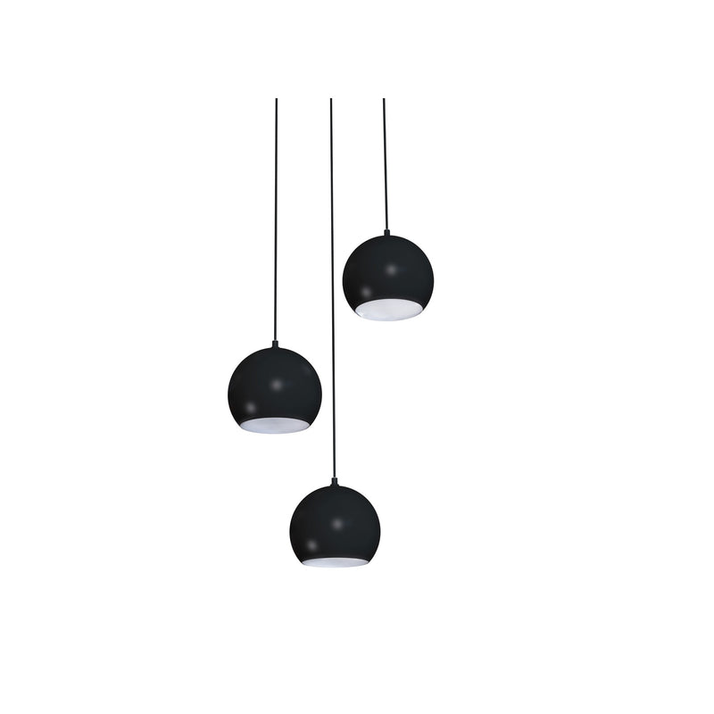 AFX Lighting Roxy 18in 3-Light Globe Pendant | Modern White Steel | Kitchen Island & Dining Room | 18 x 18 x 6 in | Model RXYP08WHRND3