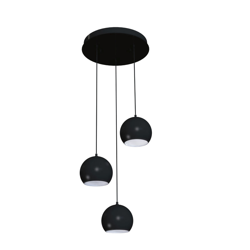 AFX Lighting Roxy 18in 3-Light Globe Pendant | Modern White Steel | Kitchen Island & Dining Room | 18 x 18 x 6 in | Model RXYP08WHRND3