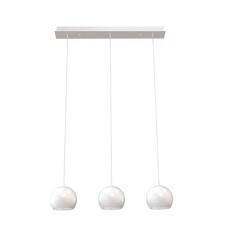 AFX Lighting Roxy 36in 3-Light Linear Pendant | Modern White and White Steel | Kitchen Island & Dining Room | 7.88 x 36 x 6.25 in | Model RXYP08WHLNR3