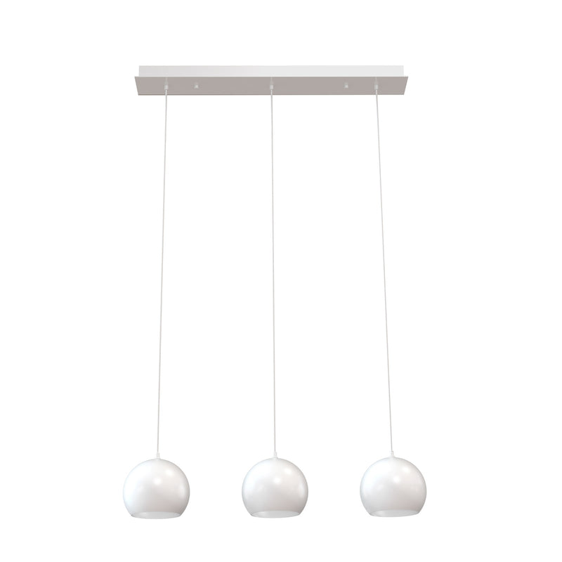 AFX Lighting Roxy 36in 3-Light Linear Pendant | Modern White and White Steel | Kitchen Island & Dining Room | 7.88 x 36 x 6.25 in | Model RXYP08WHLNR3