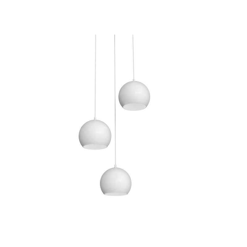 AFX Lighting Roxy 18in 3-Light Globe Pendant | Modern White Steel | Kitchen Island & Dining Room | 18 x 18 x 6 in | Model RXYP08WHRND3