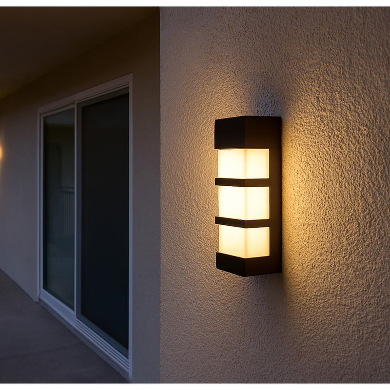 AFX Lighting State 1 Light 12" LED Outdoor Sconce, Bronze/White