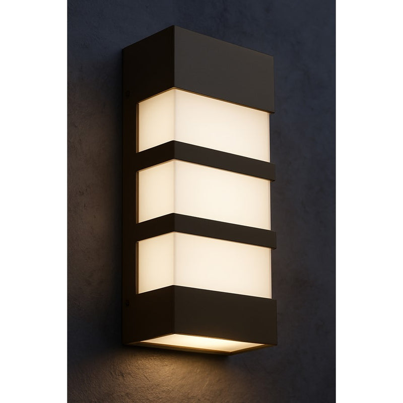 AFX Lighting State 1 Light 12" LED Outdoor Sconce, Bronze/White