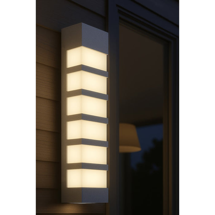 AFX Lighting State 1Lt 24' LED Outdoor Sconce, Grey/White