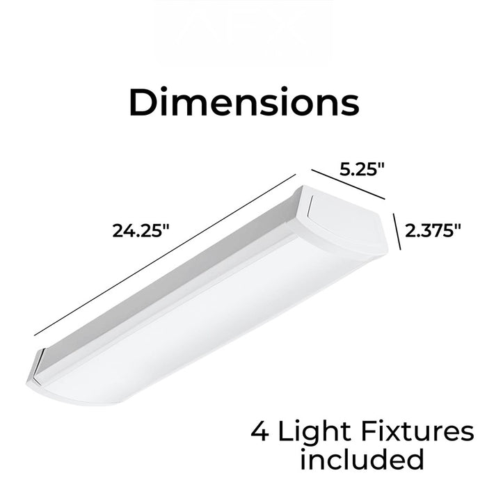 AFX Lighting Shaw 1Lt 24" LED Undercabinet/Pack of 4, WH/FR