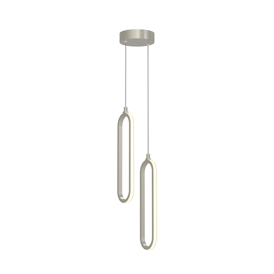 AFX Lighting Sienna 2LT 12'' 2-Light LED Pendant, Nickel/WH - SIEP12LAJD1NPRND2