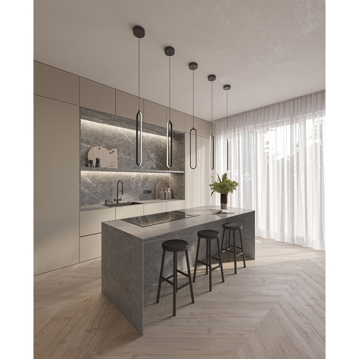 AFX Lighting Sienna 1LT 24'' 1-Light LED Pendant, Black/White