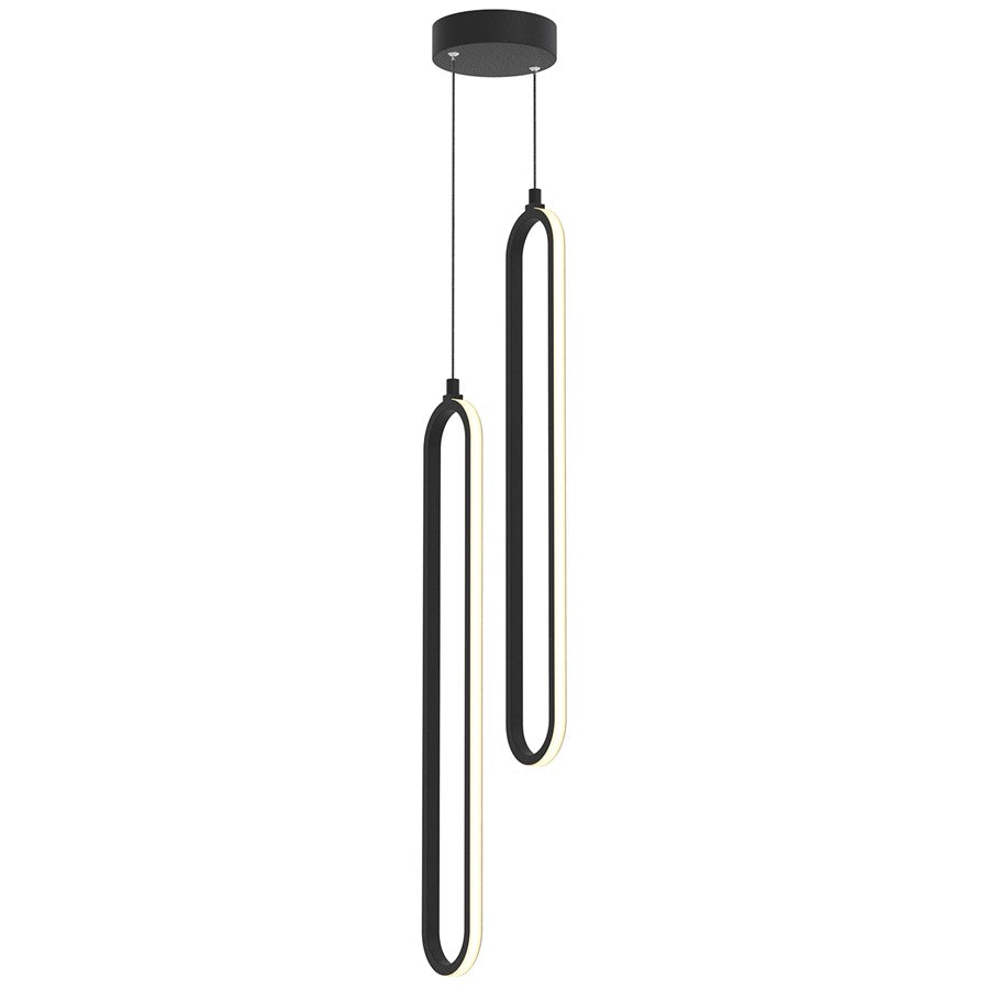 AFX Lighting Sienna 2LT 24'' 2-Light LED Pendant, BK/WH - SIEP24LAJD1BKRND2
