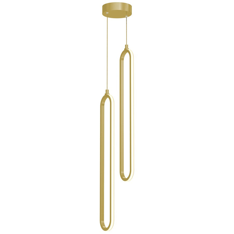 AFX Lighting Sienna 2LT 24'' 2-Light LED Pendant, Gold/White - SIEP24LAJD1GDRND2