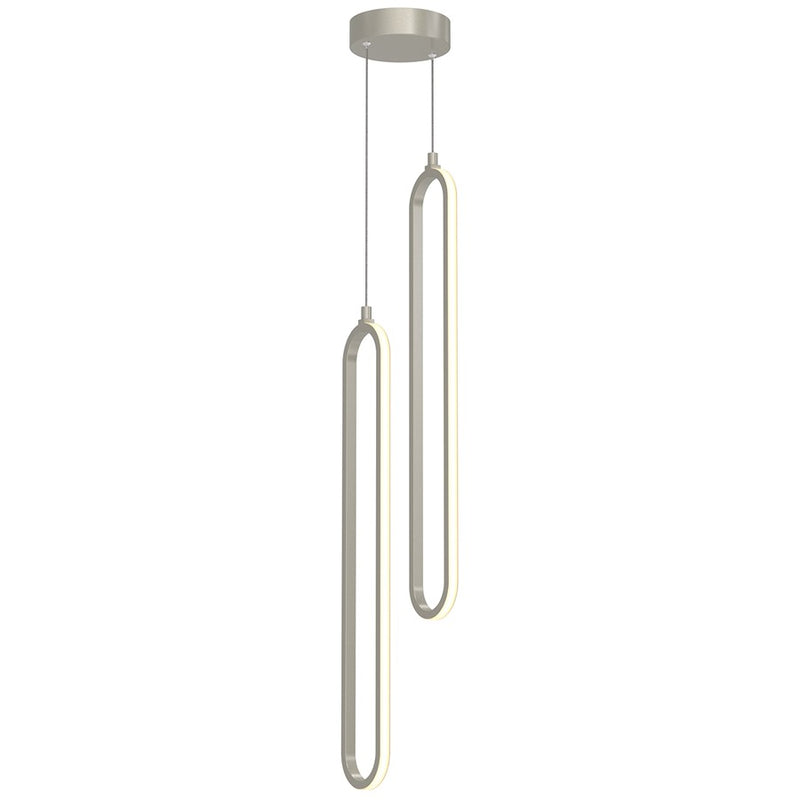 AFX Lighting Sienna 2LT 24'' 2-Light LED Pendant, Nickel/WH - SIEP24LAJD1NPRND2