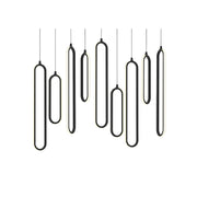 AFX Lighting Sienna 9Lt LED 36" Linear Pendant, Black/Black - SIEP99LAJD1BKLNR9