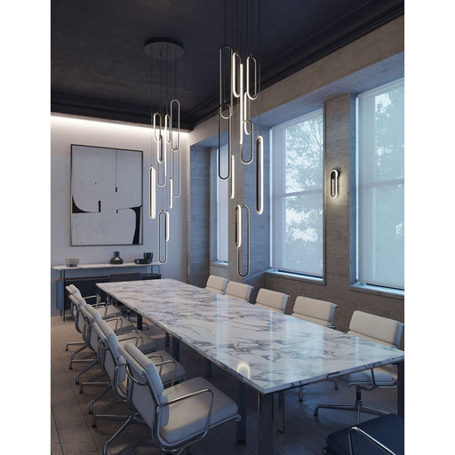 AFX Lighting Sienna 12Lt LED 18" Round Pendant, Black/Black