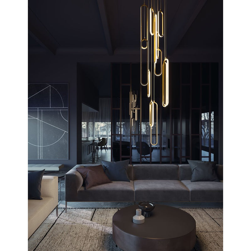 AFX Lighting Sienna 12Lt LED 18" Round Pendant, Gold/Gold