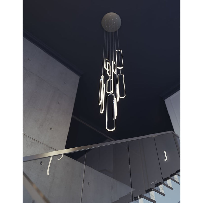 AFX Lighting Sienna 12Lt LED 18" Round Pendant, Nickel/Nickel