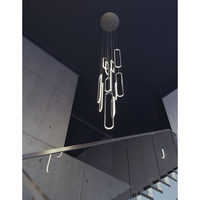 AFX Lighting Sienna 12Lt LED 18" Round Pendant, Nickel/Nickel