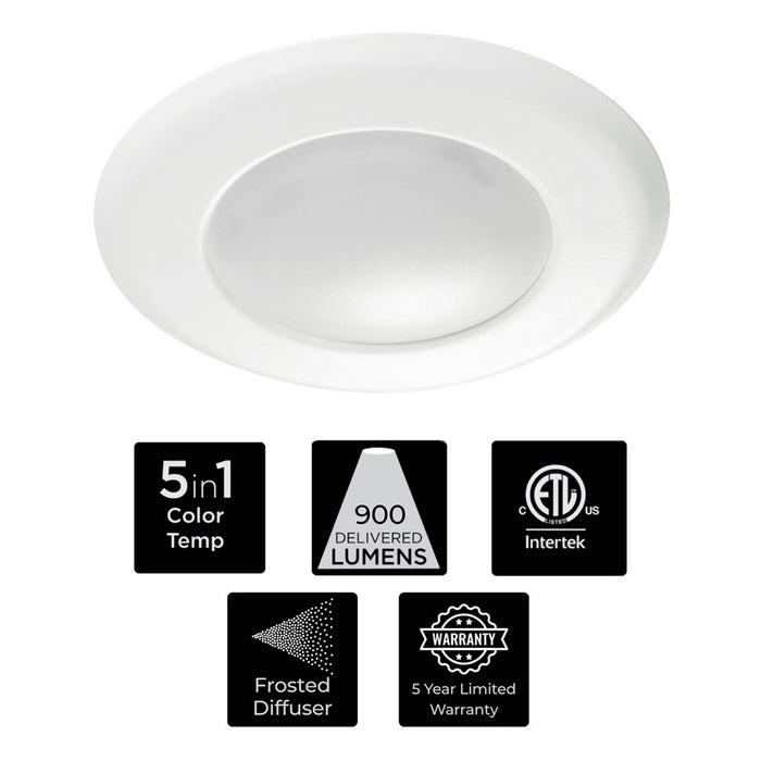 AFX Lighting Slim 1Lt 6" LED Flush Mount, White/Frosted