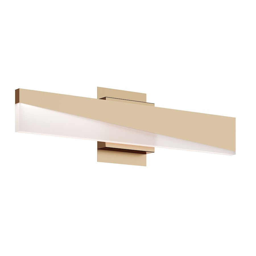 AFX Lighting Slant 1 Light 24" LED Vanity, Brass/Frosted - SLNV2403LAJUDLB