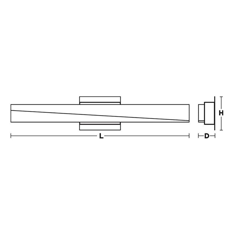 AFX Lighting Slant 1 Light 36" LED Vanity, Black/Frosted