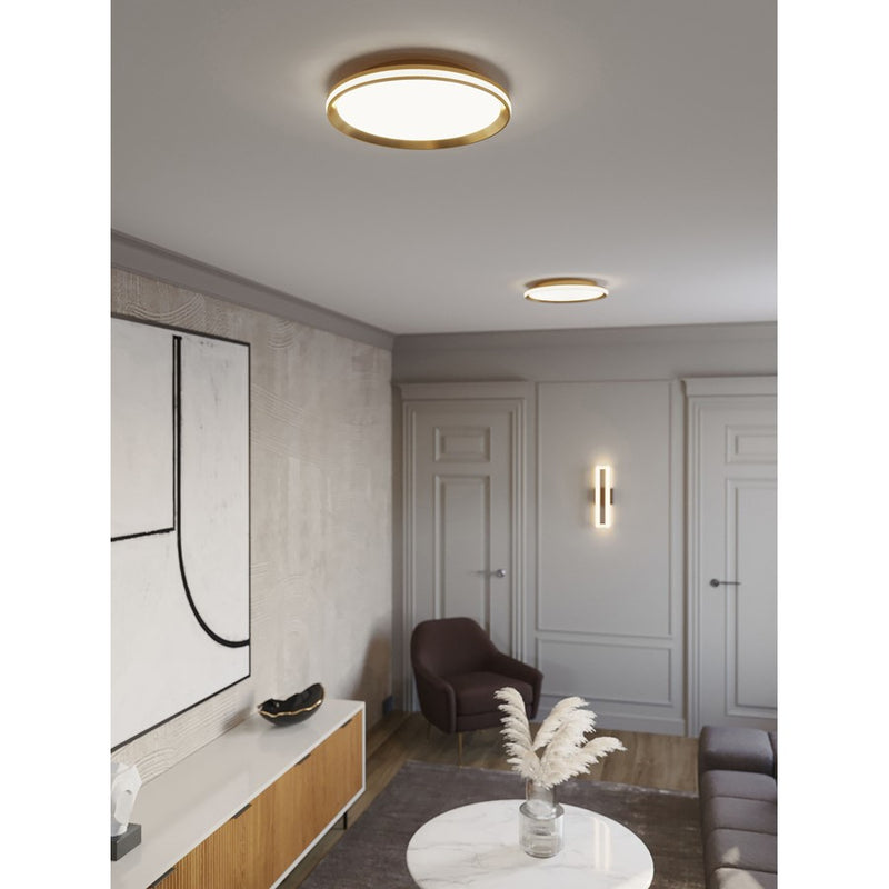 AFX Lighting Sona 1LT 16'' LED Flush Mount, Satin Brass/White