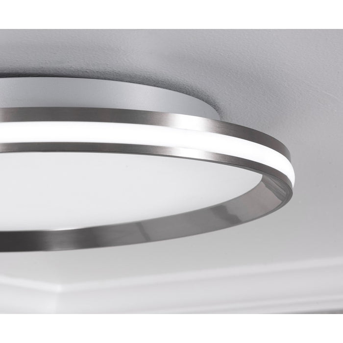 AFX Lighting Sona 1LT 16'' LED Flush Mount, Satin Nickel/White