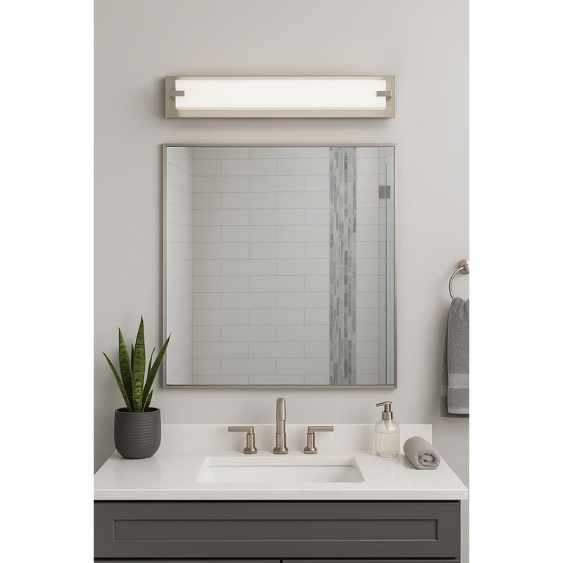 AFX Lighting Sinclair 1Lt 24" LED Vanity Light, Nickel/White