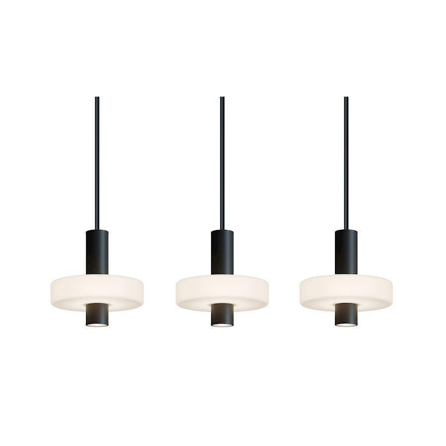 AFX Lighting Sydney 3 Light Black Pendant, Black/White - SYDP10LAJUDBKLNR3