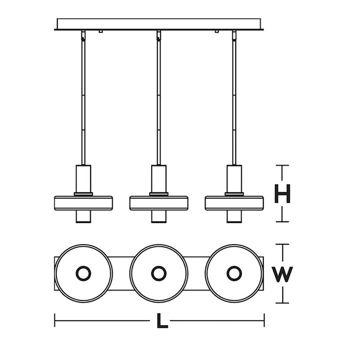 AFX Lighting Sydney 3 Light Black Pendant, Black/White