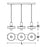 AFX Lighting Sydney 3Lt Linear Pendant, Antique Brass/White