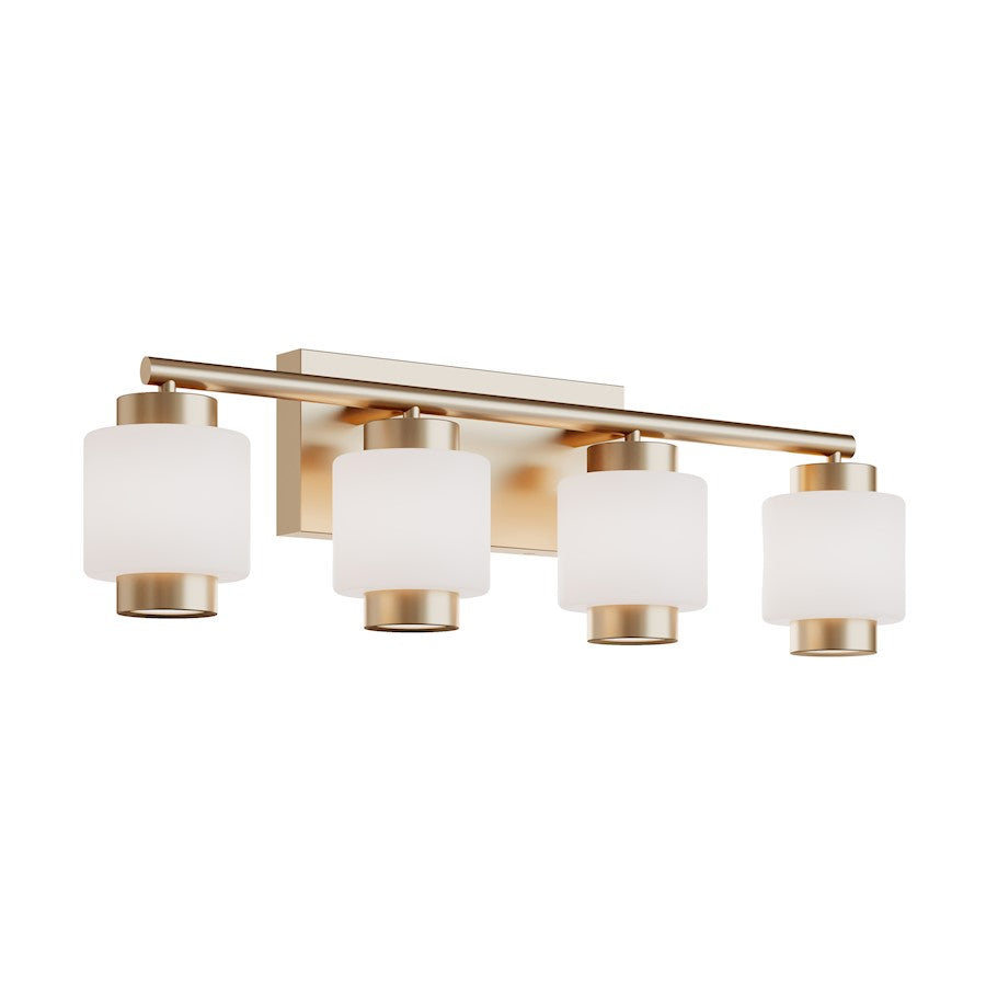 AFX Lighting Sydney 4 Light 28" LED Vanity, Brass/White - SYDV2807LAJUDLB