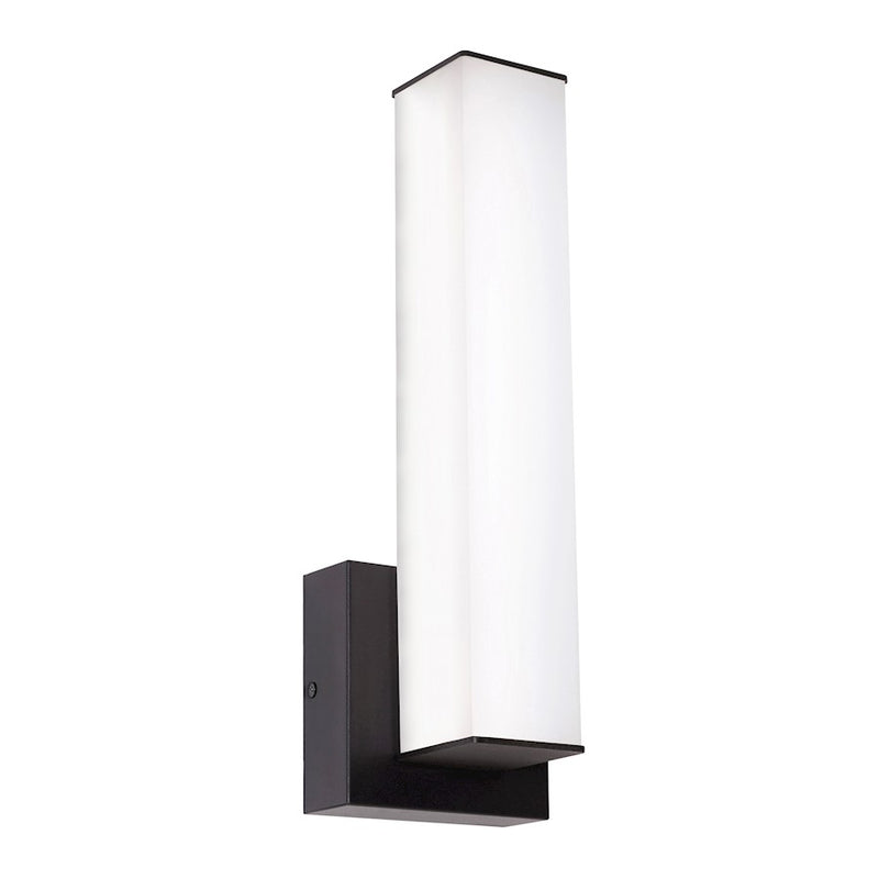 AFX Lighting Tad 1 Light Black Wall Sconce, Black/Frosted - TADS0514LAJUDBK