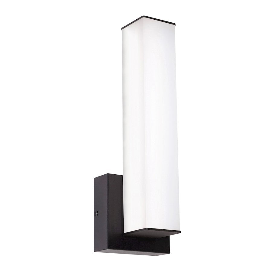 AFX Lighting Tad 1 Light Black Wall Sconce, Black/Frosted - TADS0514LAJUDBK