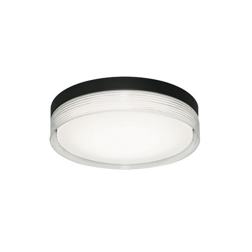 AFX Lighting Tribeca 1 Light 12" Flush Mount, Black/Clear