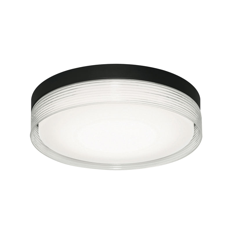 AFX Lighting Tribeca 1 Light 16" Flush Mount, Black/Clear