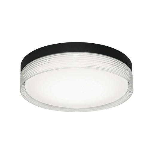 AFX Lighting Tribeca 1 Light 16" Flush Mount, Black/Clear
