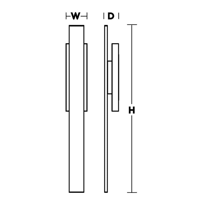AFX Lighting Tru 1 Light 36" LED Outdoor Sconce, Black/White
