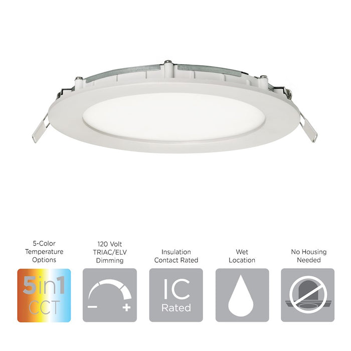 AFX Lighting Tuck 1 Light 8" LED Flush Mount, White/White